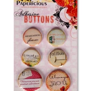 Papericious Adhesive Buttons - Remember Forever