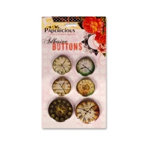 Papericious Adhesive Buttons - Vintage Time