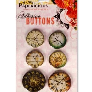 Papericious Adhesive Buttons - Vintage Time