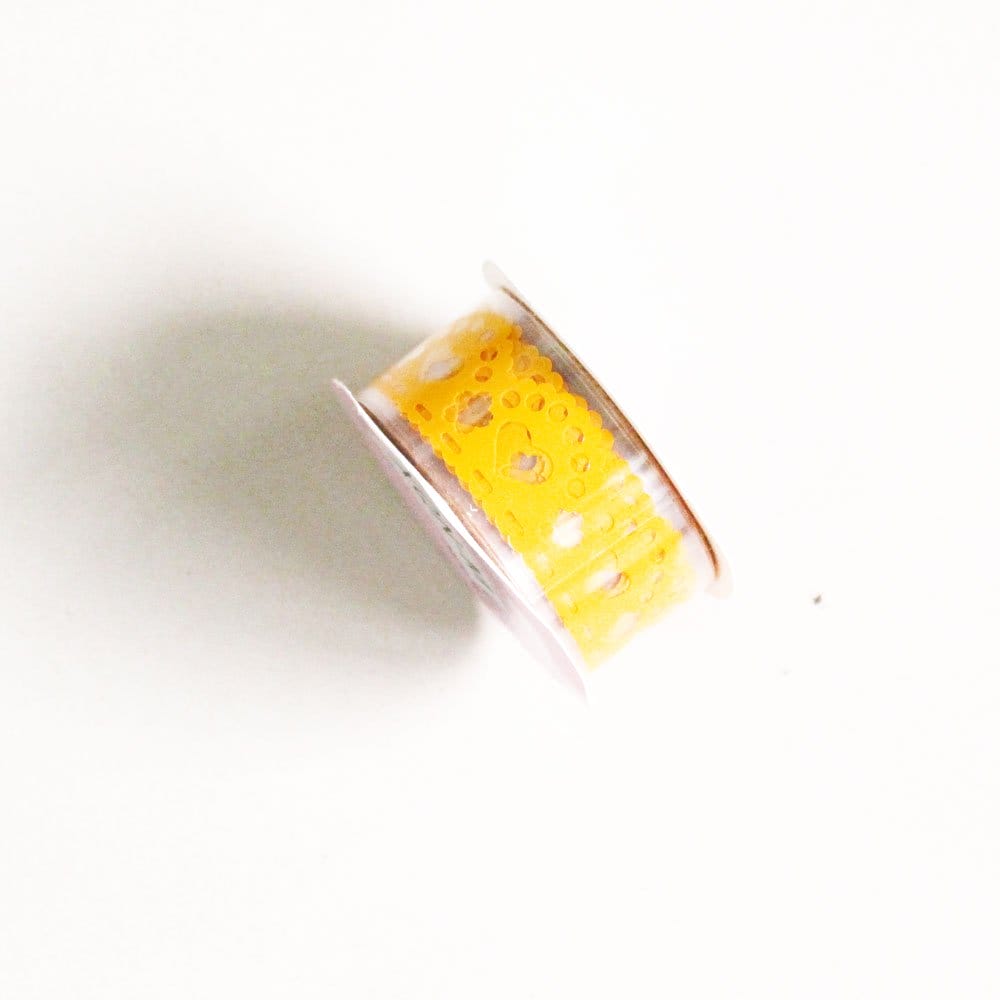 Decorative Tape - Hearts (Yellow) xqn m 17 decoraitve taoe heart yelow Decorative Tape - Hearts (Yellow)