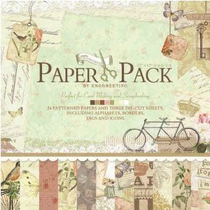12x12 EnoGreeting Scrapbook paper pack - Comfortable Afternoon (24 sheets and 3 die cut sheets)