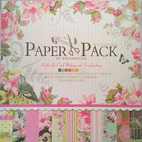 12x12 EnoGreeting Scrapbook paper pack - Happy Birthday (Set of 24 sheets and 3 die cut sheets)