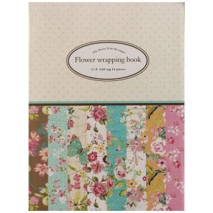 EnoGreeting - Flower Wrapping Paper Book (A4 paper - set of 16 sheets)