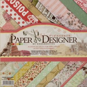 8x8 EnoGreeting Scrapbook paper pack - Reminiscence (Set of 40 sheets)