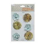 Handmade Flowers by EnoGreeting - Blues and Browns