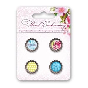 Scrapberry's Metal Cork Embellishment - Floral Embroidery