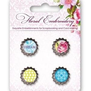 Scrapberry's Metal Cork Embellishment - Floral Embroidery