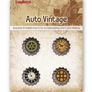 Scrapberry's Metal Cork Embellishment - Auto Vintage