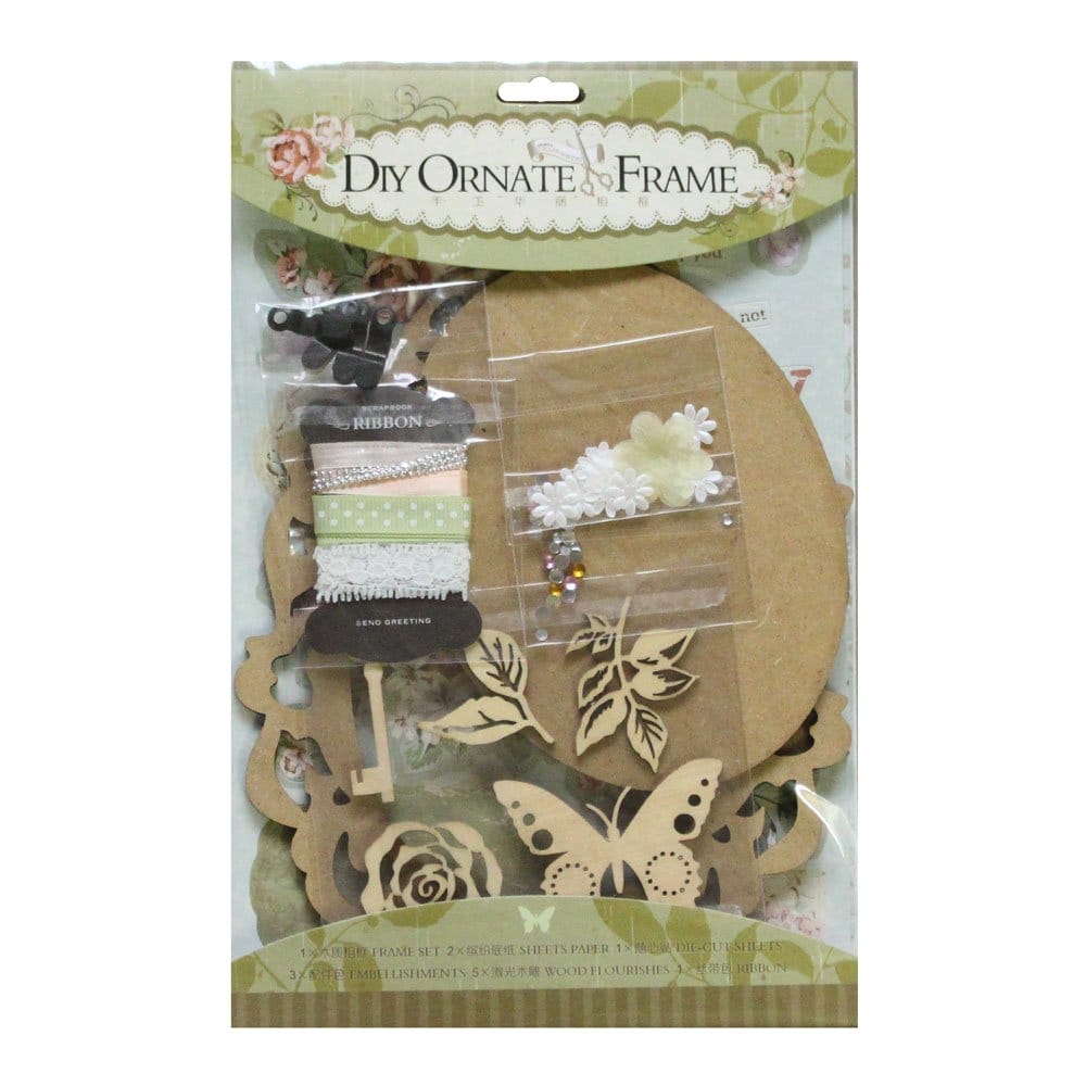 DIY Ornate Frame Kit by EnoGreeting (Small) - Vintage Flowers