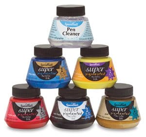 Speedball Super Pigmented Acrylic Drawing Inks - Set of 6 pc (59ml each)