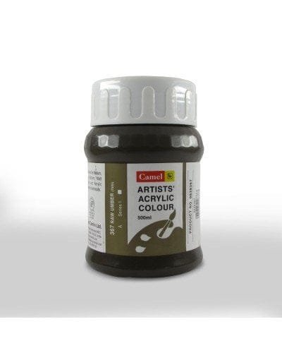 Camel Artist Acrylic Colour 500ml Jar - Raw Umber