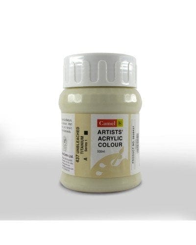 Camel Artist Acrylic Colour 500ml Jar - Unbleached Titanium