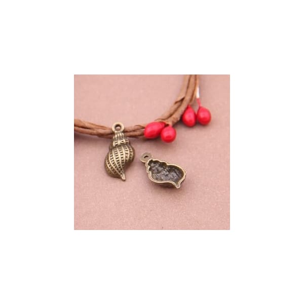 Small Seashells Metal Charms (Set of 5 pcs)