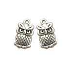 Tiny Owl  Metal Charms (Set of 5 pcs)