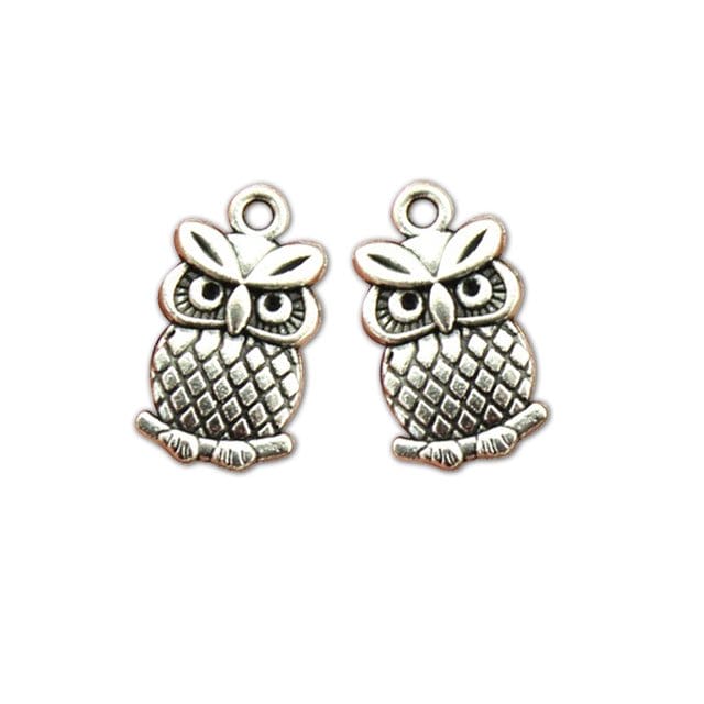 Tiny Owl Metal Charms (Set of 5 pcs) camc 65 antique silver plated double sided owl small size charms Tiny Owl Metal Charms (Set of 5 pcs)