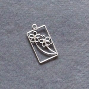 Floral Pendant Metal Charm (single pc)
