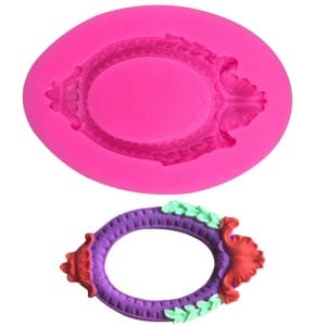 Oval Ornate Frame Silicone Clay Mould