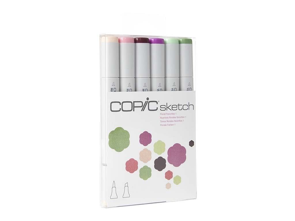 Copic 6pc Sketch Markers Set - Floral Favorites 1 copic sketch floral favorites 1 Copic 6pc Sketch Markers Set - Floral Favorites 1