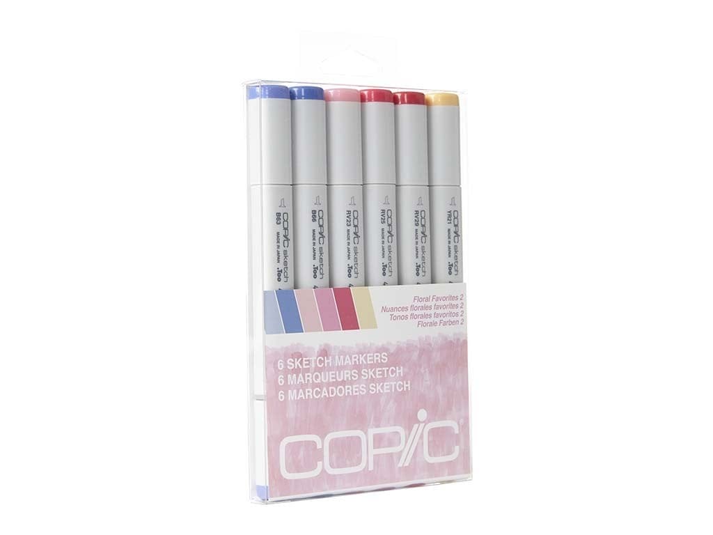 Copic 6pc Sketch Markers Set - Floral Favorites 2 copic sketch floral favorites 2 Copic 6pc Sketch Markers Set - Floral Favorites 2