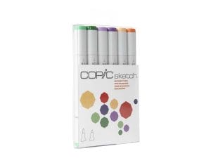 Copic 6pc Sketch Markers Set - Secondary Tones
