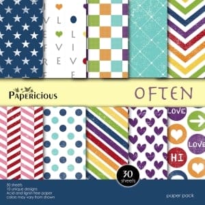 Papericious - Designer Collection - Often (6 by 6 patterned paper)