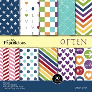 Papericious - Designer Collection - Often (6 by 6 patterned paper)