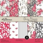 Papericious Premium Collection - Grey Bloom (8 by 8 patterned paper)