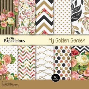Papericious Premium Collection - My Golden Garden (8 by 8 patterned paper)