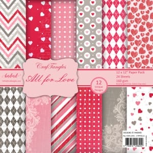 CrafTangles Scrapbook Paper Pack - All For Love (12"x12")
