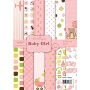 CrafTangles Scrapbook Paper Pack - Baby Girl (A4)