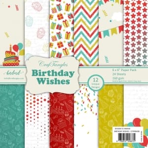 CrafTangles Scrapbook Paper Pack - Birthday Wishes (6"x6")