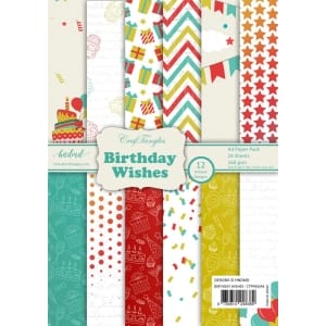 CrafTangles Scrapbook Paper Pack - Birthday Wishes (A4)