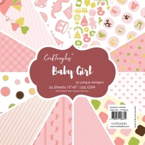 CrafTangles Scrapbook Paper Pack - Baby Girl (6"x6")