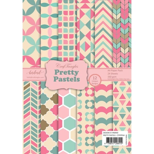 CrafTangles Scrapbook Paper Pack - Pretty Pastels (A4)
