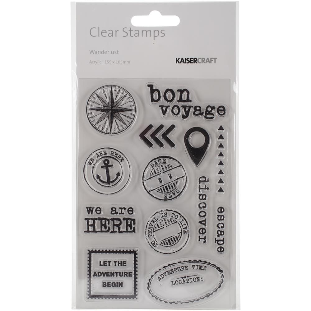 KaiserCraft Clear Stamps - Wanderlust kaisercraft clear stamps cs206 wanderlust KaiserCraft Clear Stamps - Wanderlust