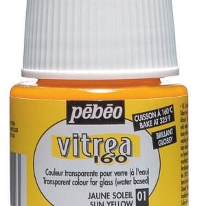 Pebeo Vitrea 160 Glossy Glass Paint 45ml Bottle - Sun Yellow