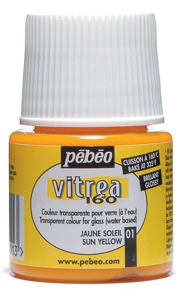 Pebeo Vitrea 160 Glossy Glass Paint 45ml Bottle - Sun Yellow