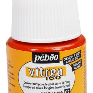 Pebeo Vitrea 160 Glossy Glass Paint 45ml Bottle - Saffron Yellow