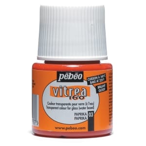 Pebeo Vitrea 160 Glossy Glass Paint 45ml Bottle - Paprika