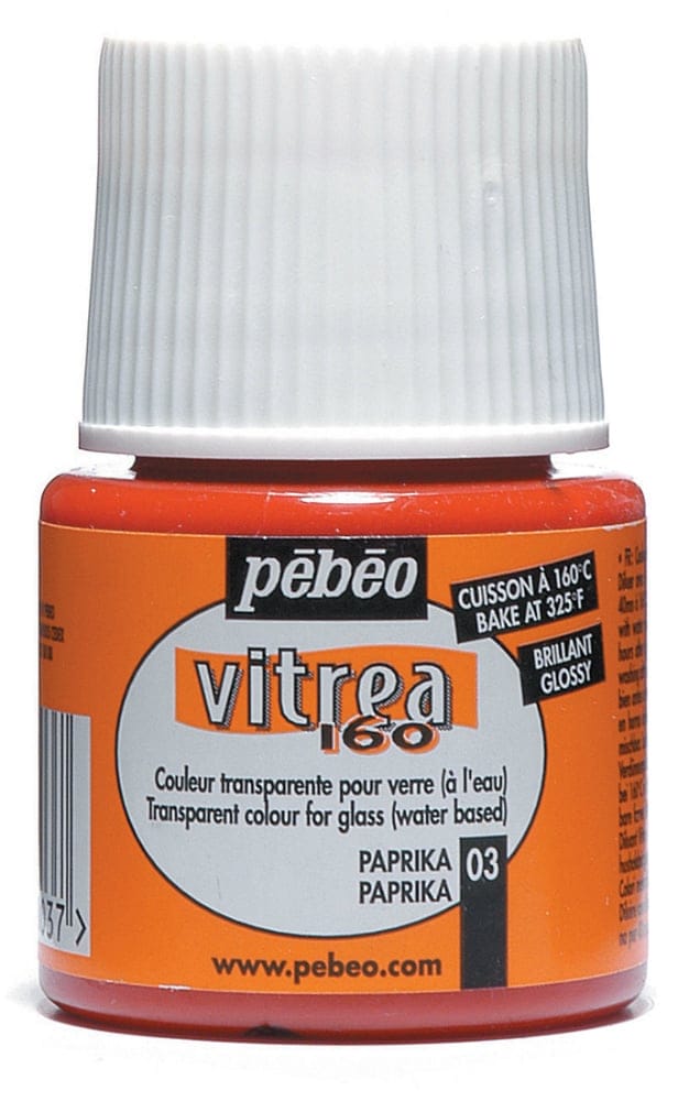 Pebeo Vitrea 160 Glossy Glass Paint 45ml Bottle - Paprika