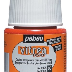 Pebeo Vitrea 160 Glossy Glass Paint 45ml Bottle - Paprika