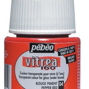 Pebeo Vitrea 160 Glossy Glass Paint 45ml Bottle - Pepper Red