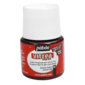 Pebeo Vitrea 160 Glossy Glass Paint 45ml Bottle - Indian Red