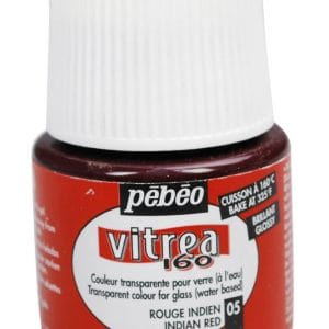 Pebeo Vitrea 160 Glossy Glass Paint 45ml Bottle - Indian Red