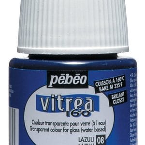 Pebeo Vitrea 160 Glossy Glass Paint 45ml Bottle - Lazuli