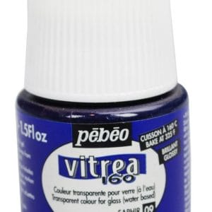 Pebeo Vitrea 160 Glossy Glass Paint 45ml Bottle - Sapphire Blue