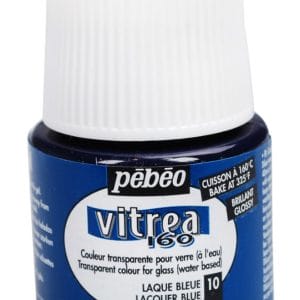 Pebeo Vitrea 160 Glossy Glass Paint 45ml Bottle - Lacquer Blue