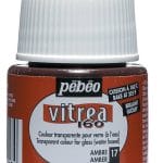 Pebeo Vitrea 160 Glossy Glass Paint 45ml Bottle - Amber Brown