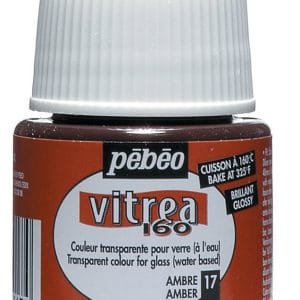 Pebeo Vitrea 160 Glossy Glass Paint 45ml Bottle - Amber Brown