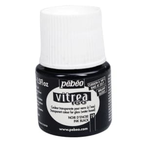 Pebeo Vitrea 160 Glossy Glass Paint 45ml Bottle - Ink Black